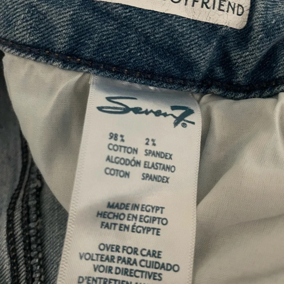 7 Seven Marilyn Boyfriend High Rise Hem Denim Blue Jeans Size 16 16W - Picture 7 of 11